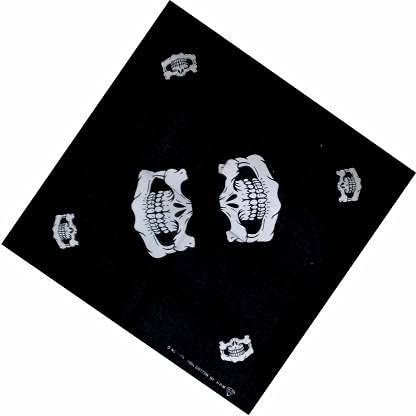 INARA Creation Cotton Skull Design Big Size Bandana Handkerchief Head Wraps (Black, 1)