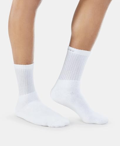 Jockey Men's Calf Length Cotton Socks 7030_White_Free Size - Image 4