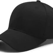 Navkar Crafts Adjustable Black Plain Cap Unisex Quick Drying Sun Hat for Summer Activities Sports Baseball Hat for Men Pack of 1 Free Size