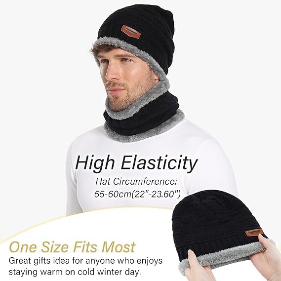 Fitness Mantra® Gym Winter Cap & Muffler for Men & Women| Beanie Cap| 1 Set| (Multicolor) - Image 3