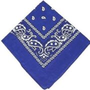 Handkerchief 100% Cotton Novelty Printed || Paisley Cowboy Headwear Turban Helmet Bandana Multi-Purpose Party Outdoor Favor Scarf Headband Handkerchiefs Balaclavas for Men Women (ROYAL BLUE)