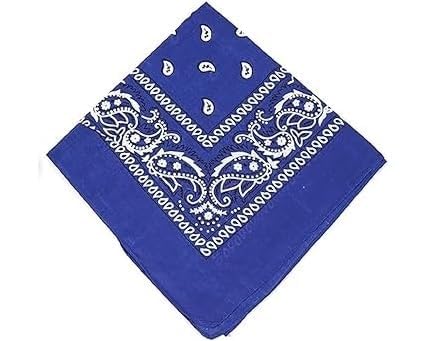 Handkerchief 100% Cotton Novelty Printed || Paisley Cowboy Headwear Turban Helmet Bandana Multi-Purpose Party Outdoor Favor Scarf Headband Handkerchiefs Balaclavas for Men Women (ROYAL BLUE)