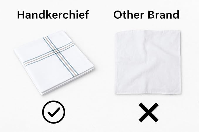 Aenon Fashion is my passion Men’s Cotton White Handkerchief | 100% Pure Soft Cotton Large Size Hanky | Formal & Daily Use Premium Handkerchief for Men (3, Multi Colour 45x45) - Image 6