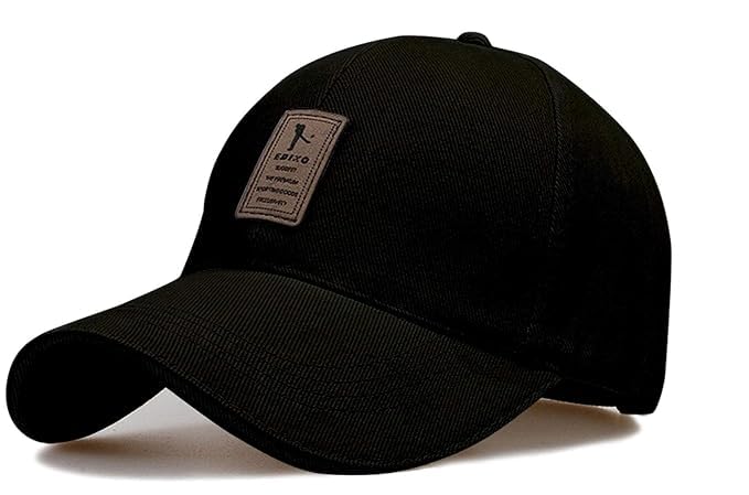 ADNOCK Unisex Baseball Cap, Black, Comfortable & Stylish, Adjustable Buckle, Sun Protection, Perfect for Sports & Casual Wear