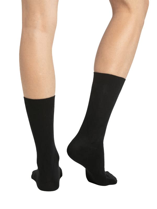 Jockey Men's Calf Length Cotton Socks 7098_Black_FREE SIZE - Image 4