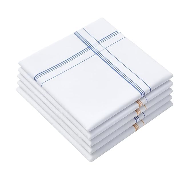 Aenon Fashion is my passion Men’s Cotton White Handkerchief | 100% Pure Soft Cotton Large Size Hanky | Formal & Daily Use Premium Handkerchief for Men (3, Multi Colour 45x45)