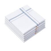 Men’s Cotton White Handkerchief | 100% Pure Soft Cotton Large Size Hanky | Formal & Daily Use Premium Handkerchief for Men (3, White Colour Strip)