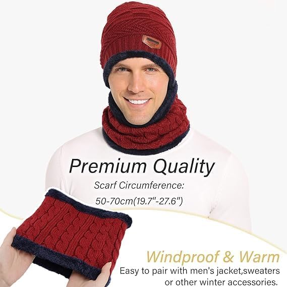 Fitness Mantra® Gym Winter Cap & Muffler for Men & Women| Beanie Cap| 1 Set| (Multicolor) - Image 8