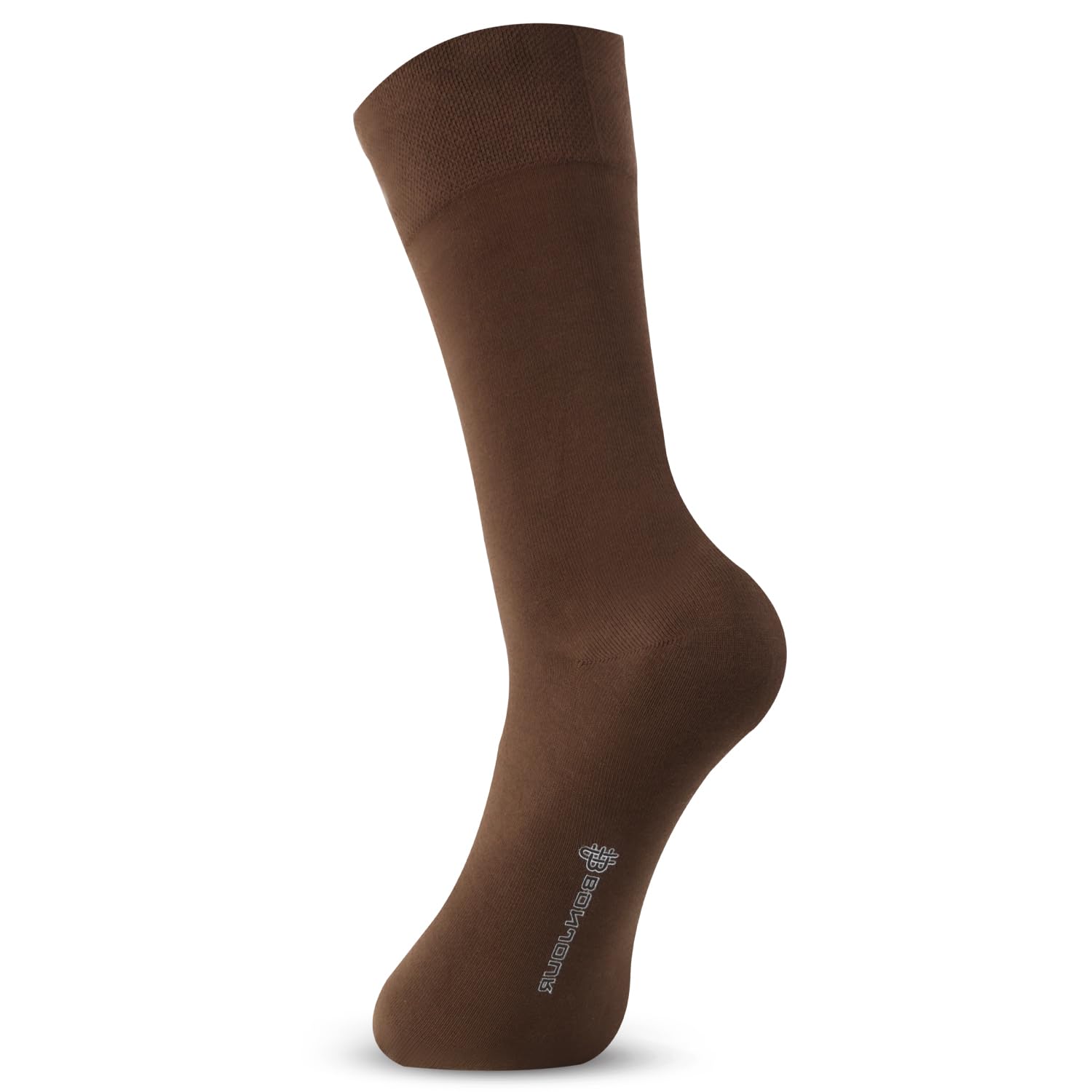 Bonjour Men's Full Length Formal Socks - Brown, Free Size - Image 4