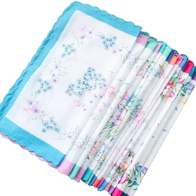 Aenon Fashion is my passion Piece Women's 100% Cotton Cut Work Bordar Floral Pattern Handkerchief/Ladies Hankies (Size_30CM X 30CM) (3, Women handkerchief soft cotton) - Image 4