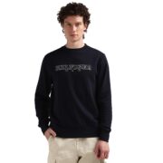 Brand Embroidered Crew Neck Sweatshirt Navy
