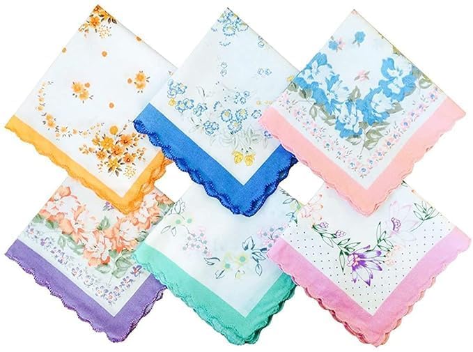 Aenon Fashion is my passion Piece Women's 100% Cotton Cut Work Bordar Floral Pattern Handkerchief/Ladies Hankies (Size_30CM X 30CM) (3, Women handkerchief soft cotton) - Image 2