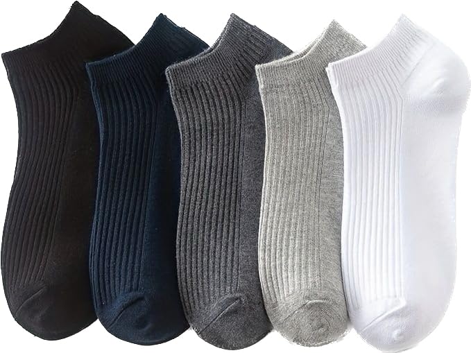 FABLOID Men & Women Solid 5 Pairs Multicolor Polycotton Free Size Ankle Length Socks (Pack of 5)
