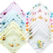 Aenon Fashion is my passion Piece Women's 100% Cotton Cut Work Bordar Floral Pattern Handkerchief/Ladies Hankies (Size_30CM X 30CM) (3, Women handkerchief soft cotton)