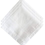 Kuber Industries Men's Handkerchiefs, 100% Pure Cotton, Pocket Square Hankies, Classic Plaid Pattern Perfect for Gift, Set of 3 (White), Standard (HS_37_KUBMART020429)