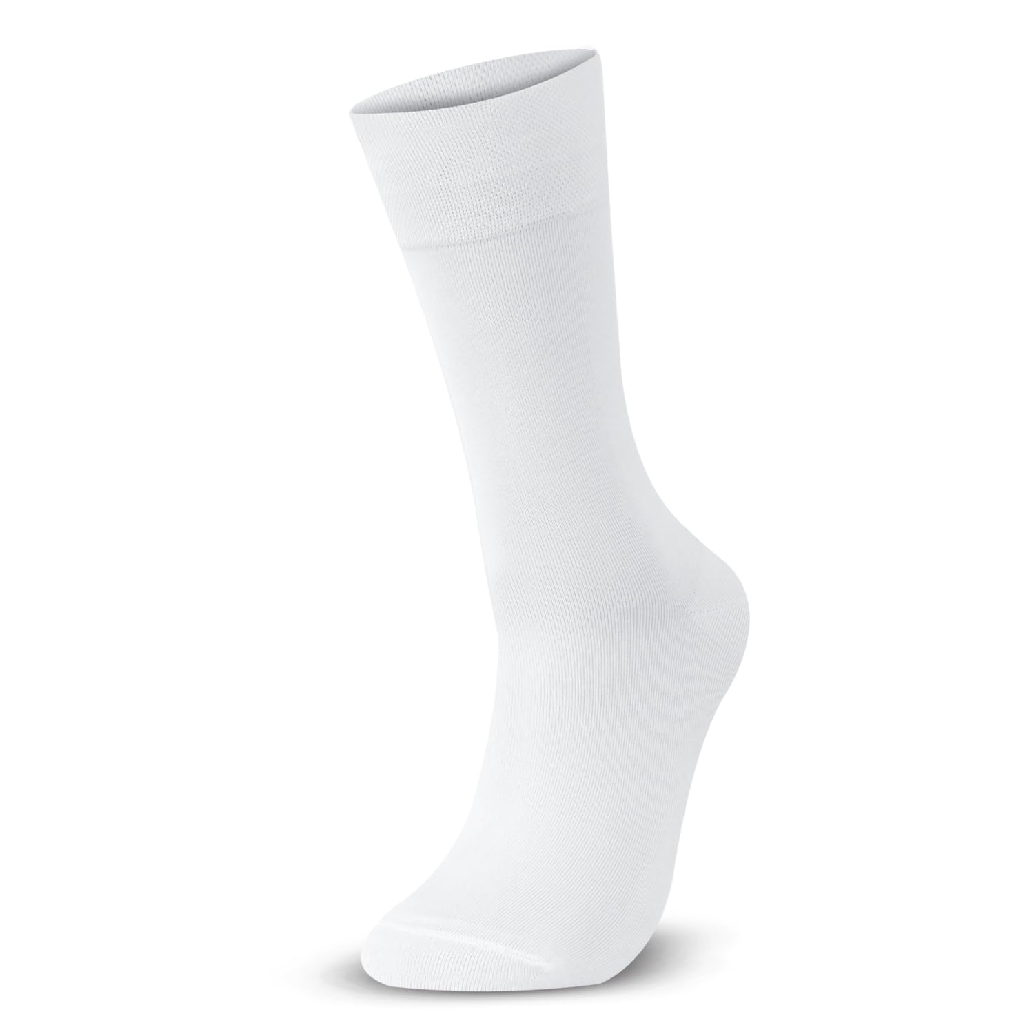 Bonjour Men's Full Length Formal Socks - White, Free Size - Image 6