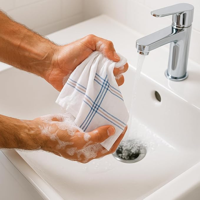 Aenon Fashion is my passion Men’s Cotton White Handkerchief | 100% Pure Soft Cotton Large Size Hanky | Formal & Daily Use Premium Handkerchief for Men (3, Multi Colour 45x45) - Image 3