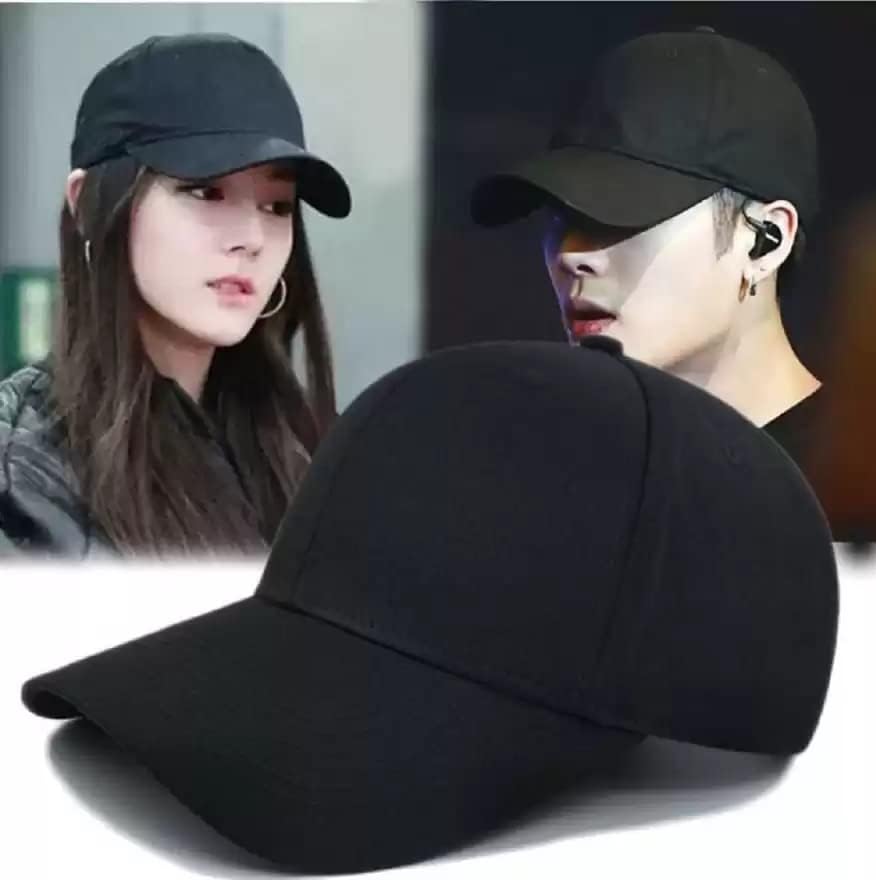 SELLORIA Acrylic Plain Baseball Sport Cap Men's Baseball Head Hat Stylish All Sports Caps With Adjustable Strap Pack Of 1 (Black) - Image 7