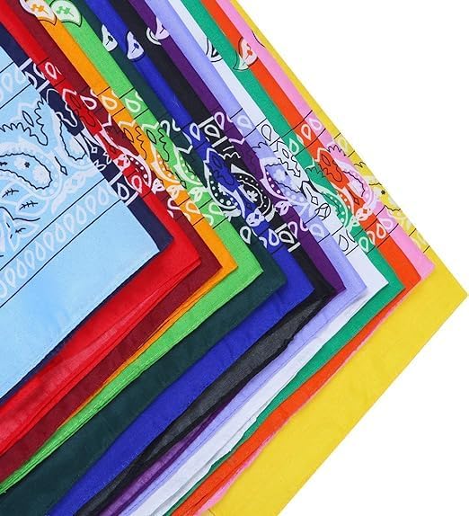 Handkerchief 100% Cotton Novelty Printed || Paisley Cowboy Headwear Turban Helmet Bandana Multi-Purpose Party Outdoor Favor Scarf Headband Handkerchiefs Balaclavas for Men Women (ROYAL BLUE) - Image 5