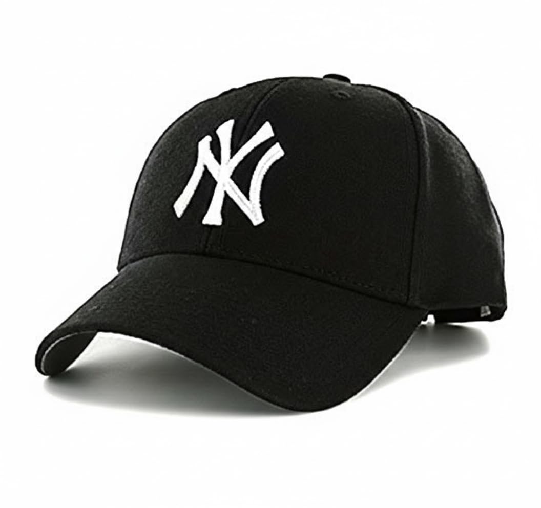 Cap Comfortable Adjustable Cap with Stylish Design NY Sports caps for Men, with Adjustable Strap in Summer for Men, Sports Caps for Men & Women Black