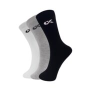 XJARVIS® TEXAS Men’s Formal Crew Socks for Office, Business, School, Uniform & Work Use | Cotton Rich, Odour-Free, Breathable Calf-Length Socks for Men |Pack of 3 – Black, White, Grey