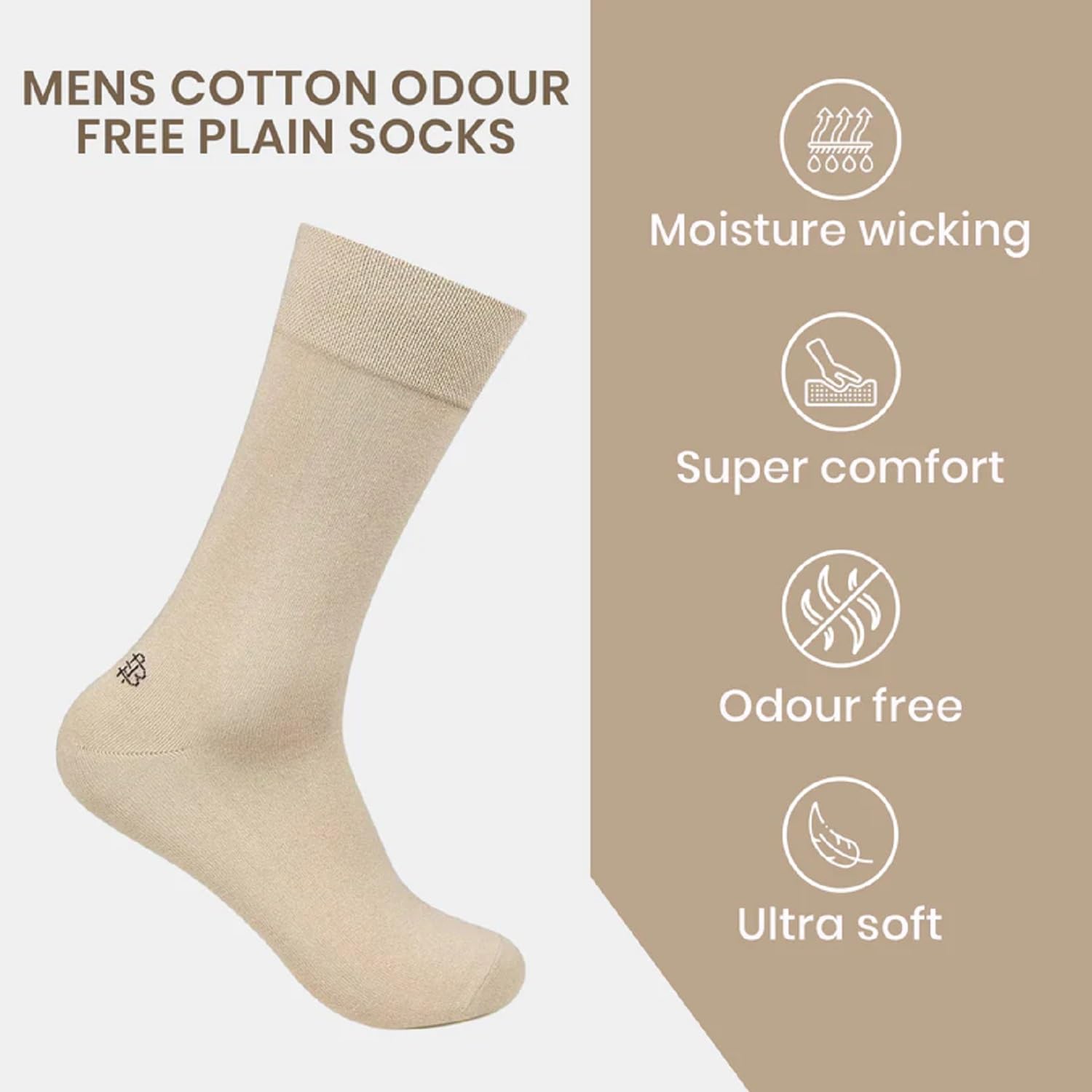 Bonjour Men's Full Length Formal Socks - Brown, Free Size - Image 3