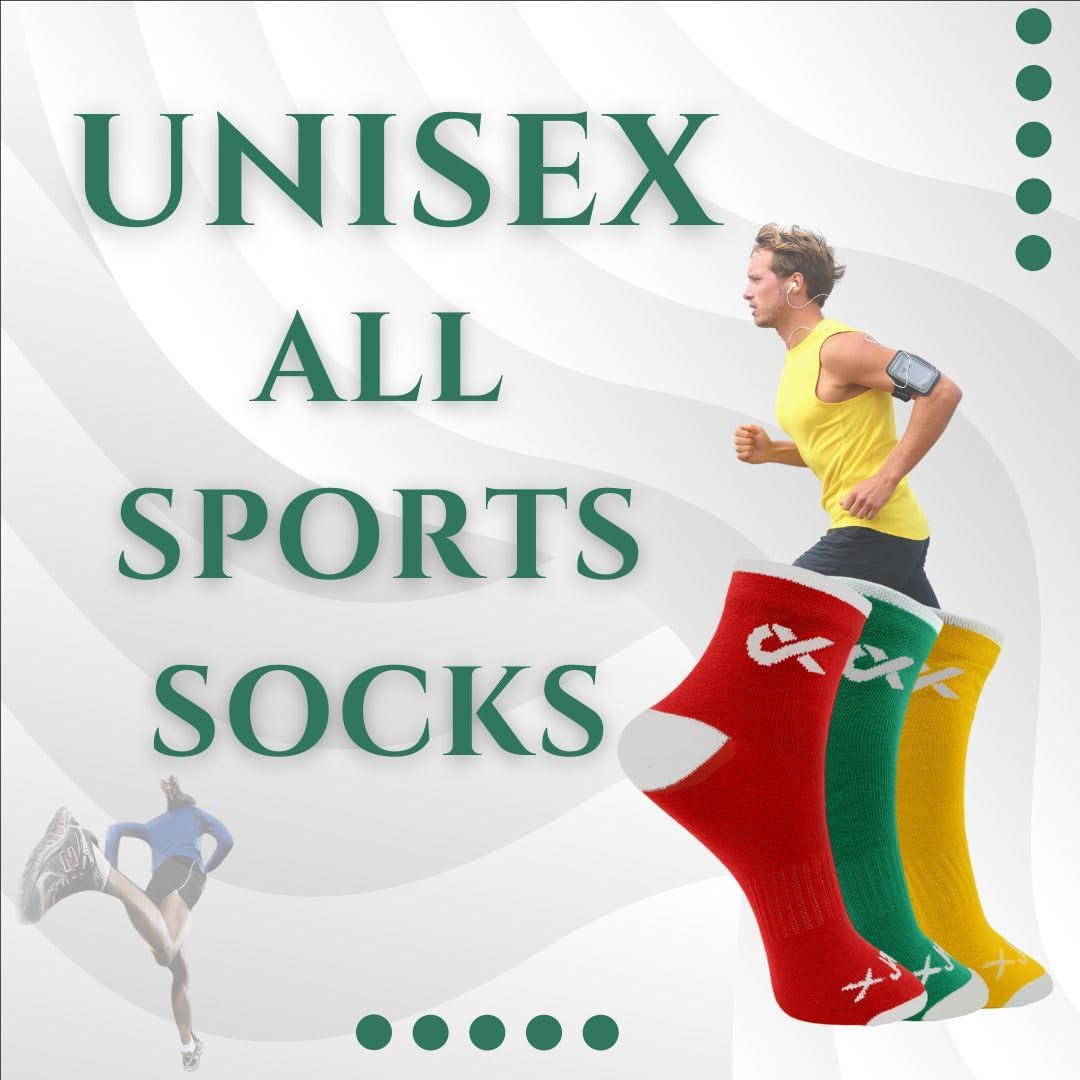 XJARVIS® MOSCOW Ankle Athletic Socks For Men & Women – Moisture-Wicking, Ultimate Comfort, Odor Free, Breathable & Perfect For Gym And Sports Wear - Pack of 3, Yellow - Image 4