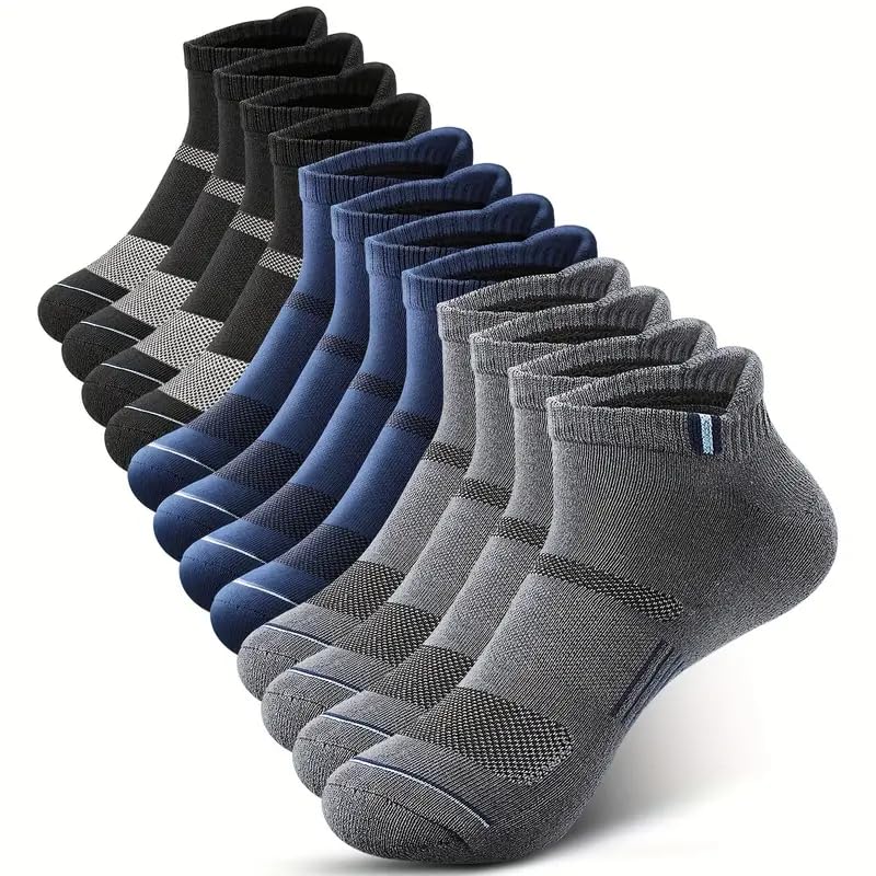 SJeware Polyester 6 Pairs Sports Solid Ankle Length Socks For Men & Women, Multicolor, Pack Of 6, Free Size (6)