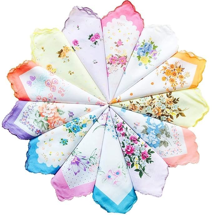 Aenon Fashion is my passion Piece Women's 100% Cotton Cut Work Bordar Floral Pattern Handkerchief/Ladies Hankies (Size_30CM X 30CM) (3, Women handkerchief soft cotton) - Image 3