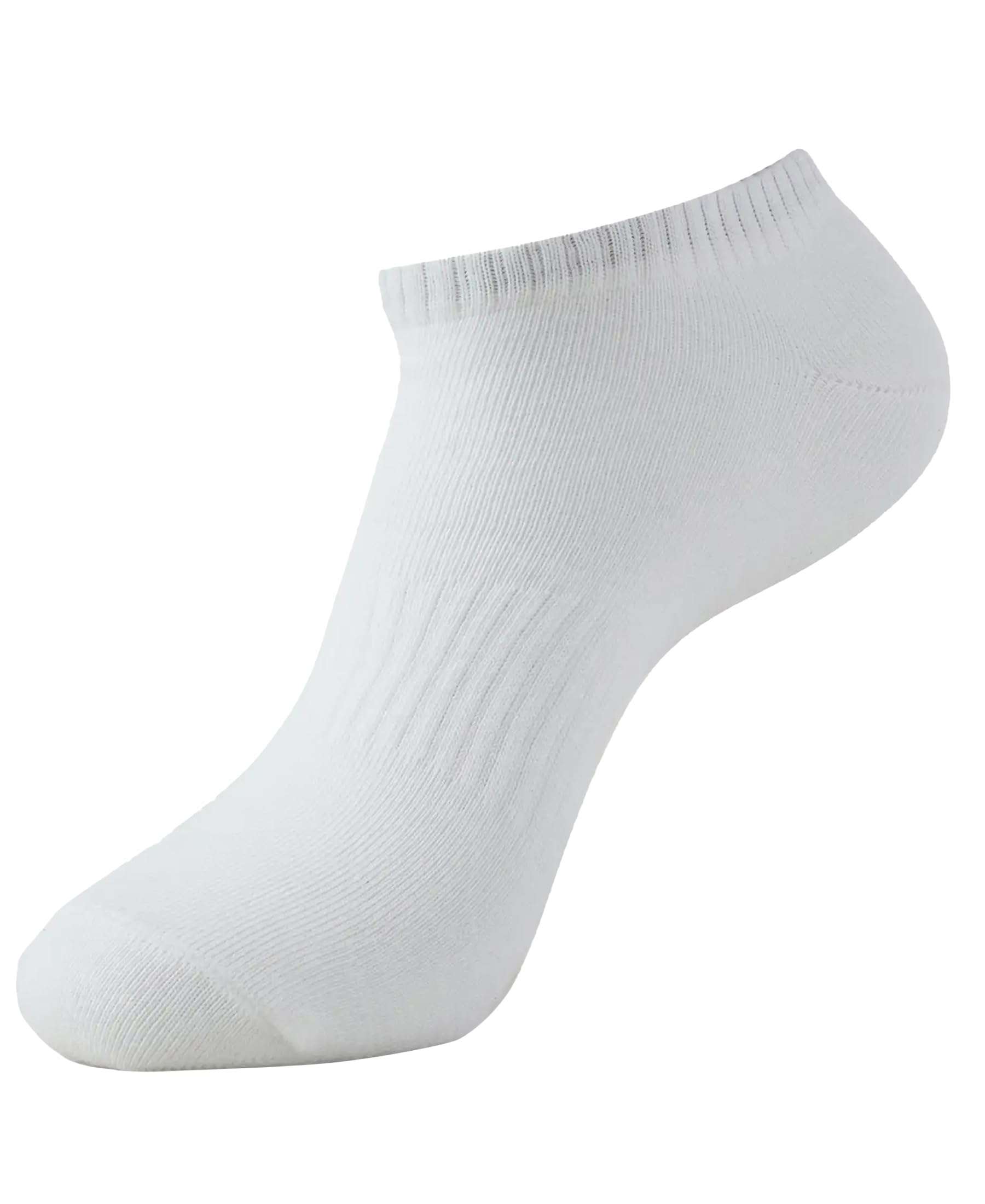Jockey 7097 Men's Compact Cotton Stretch Low Show Socks with Stay Fresh Treatment_White_Free Size