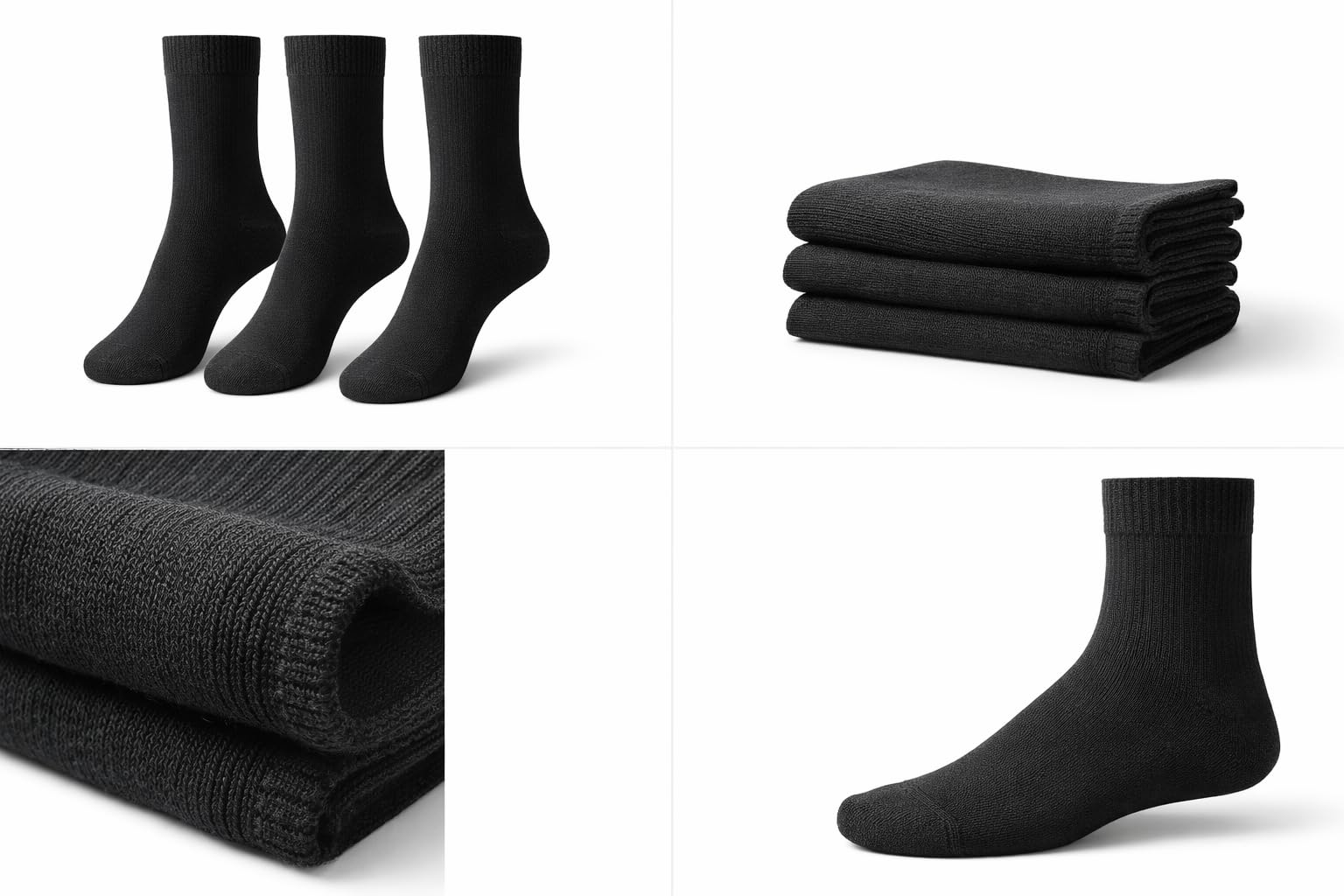 Men’s Cotton Socks | Soft Breathable Everyday Wear Socks for Office Casual & Daily Use | Multiple Colors & Pack Options (Black Pack of 3) - Image 4