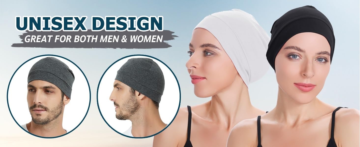 PAROPKAR 100% Cotton Lycra Skull Caps Lightweight Beanie Sleep Hats Breathable Helmet Liner Cap Cycling Hat Cap for Men and Women (Black) - Image 6