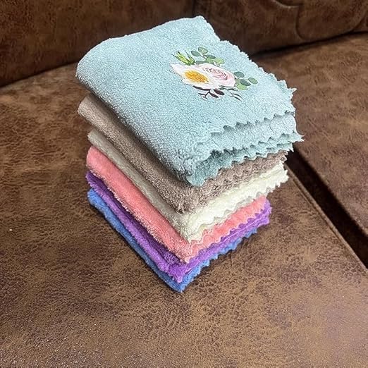 Florabliss® Flower Printed Microfiber Handkerchief for Women | Soft and Absorbent | Fashionable Floral Design | Versatile Accessories | Ideal for Everyday Use | Rumal, Hanky (Pack of 6) - Image 2