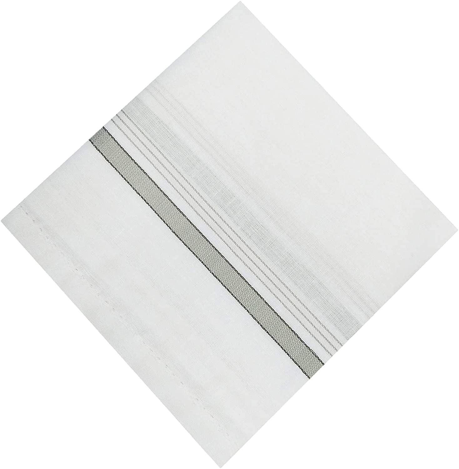 Kuber Industries Lining Design Men's Handkerchiefs | 100% Pure Cotton & Pocket Square Hankies | Classic Plaid Pattern Perfect for Gift, Set of 3 (White) | Stylish and Practical Men's Accessories - Image 4