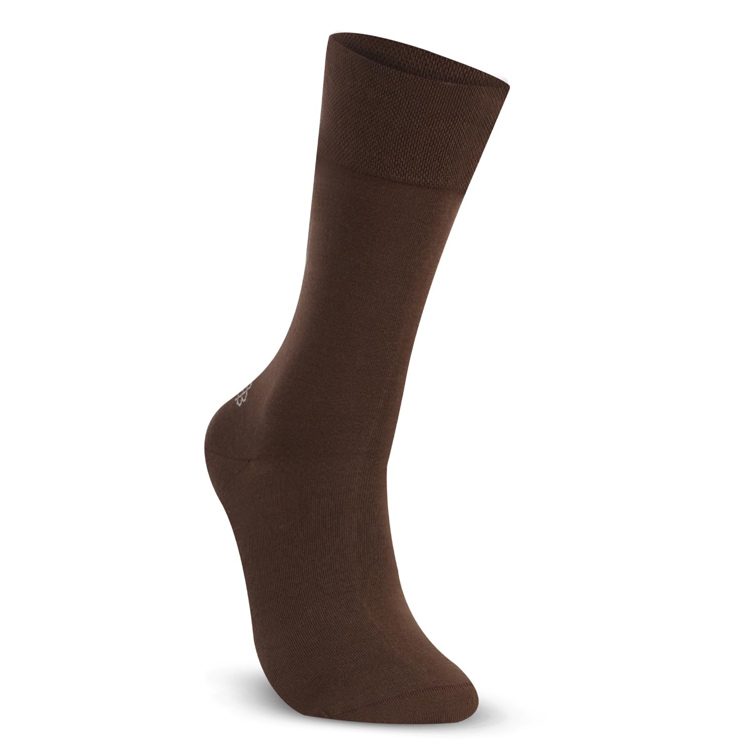 Bonjour Men's Full Length Formal Socks - Brown, Free Size