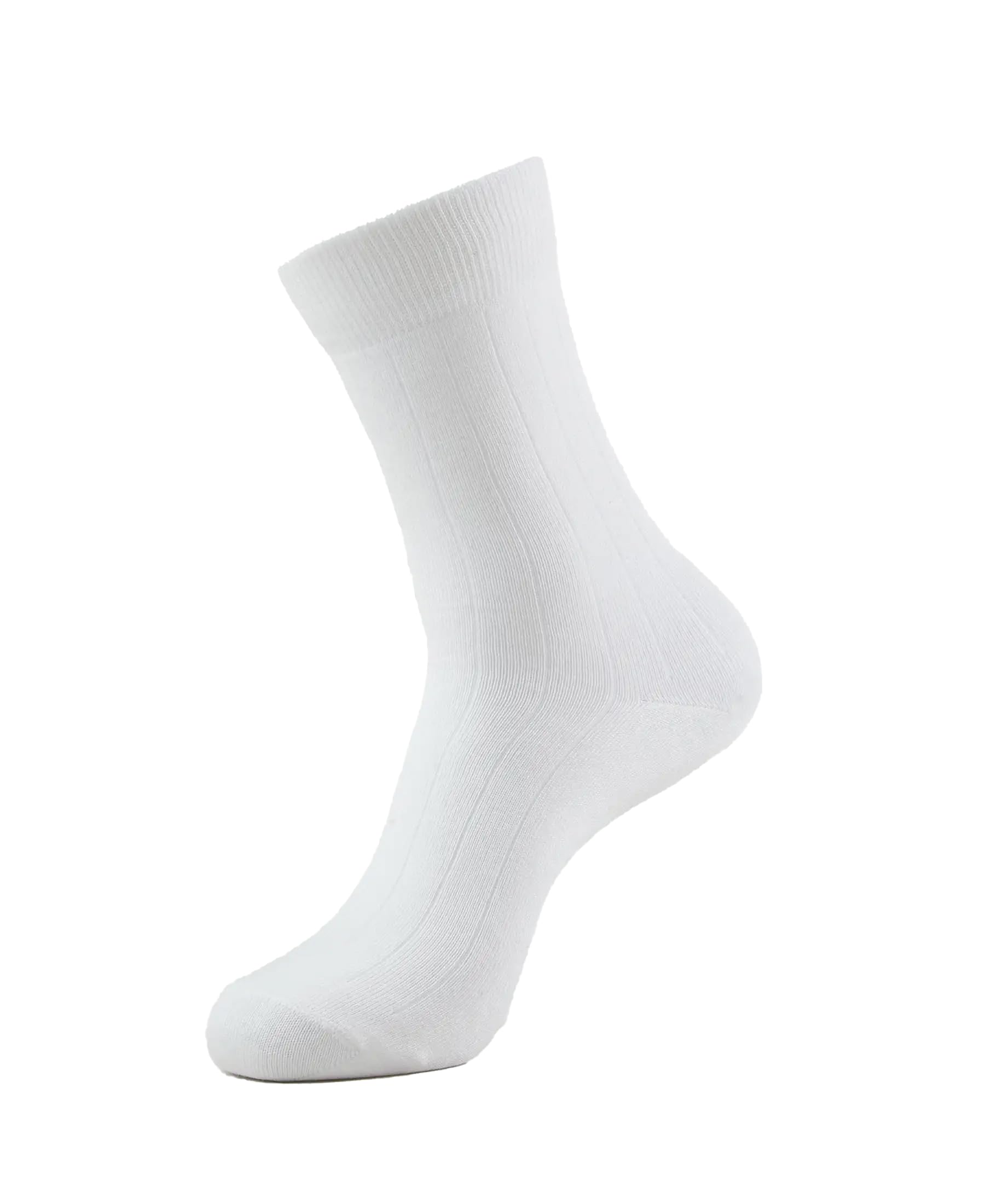 Jockey 7092 Men's Mercerized Cotton Crew Length Socks with Stay Fresh Treatment_White_Free Size