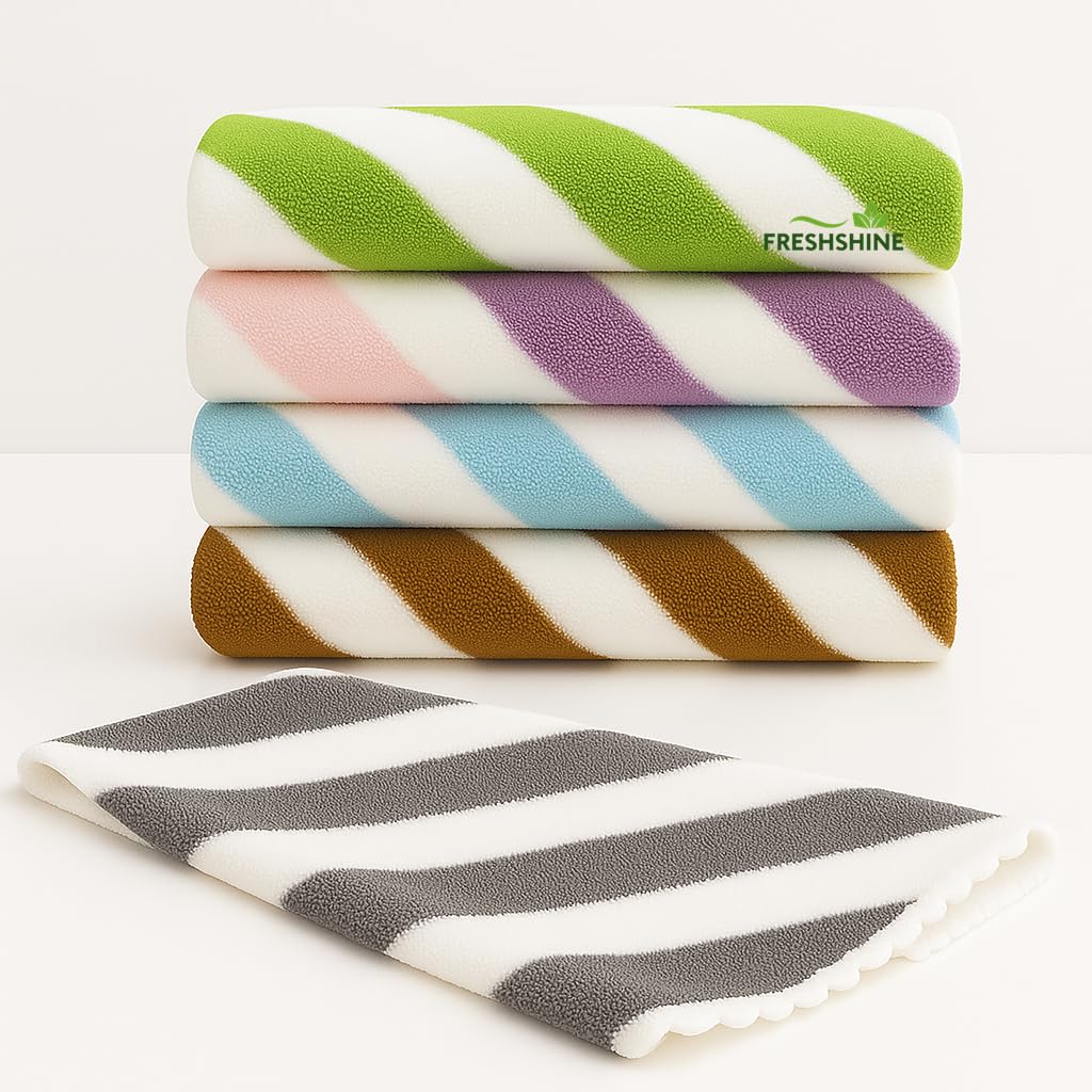 FRESHSHINE Microfiber Small Size Face Towel/Handkerchief 400 GSM Super Soft Face Towels for Women's, Kid's & Newborn Babies 6 pc (25x25 CM) - Multicolor - Image 5