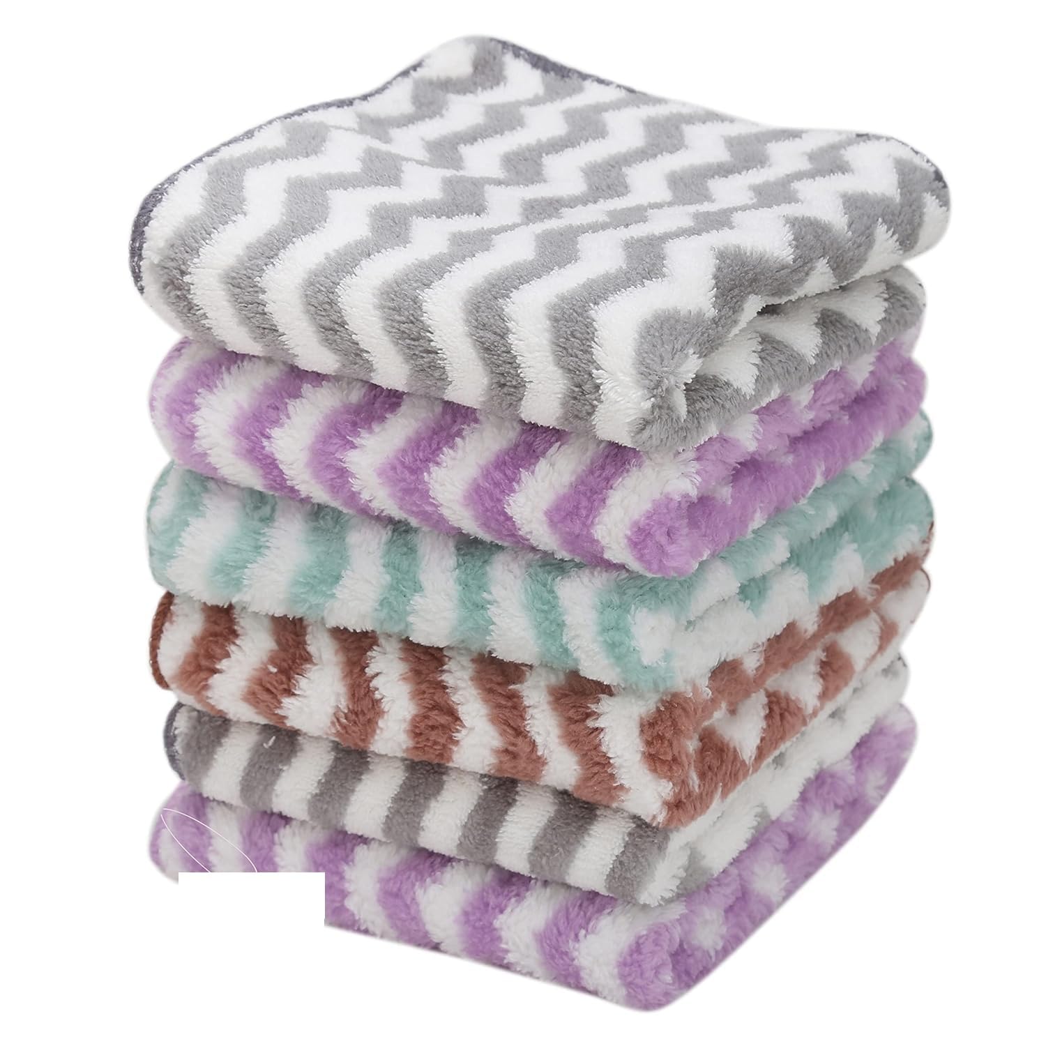 ® Microfiber Small Size Face Towel/Handkerchief/Rumal - 400 GSM/Extra Soft and Super Absorbent Face Towels for Women's, Kids and Newborn Babies -Set of 6 (25x25 cm) - Multicolor