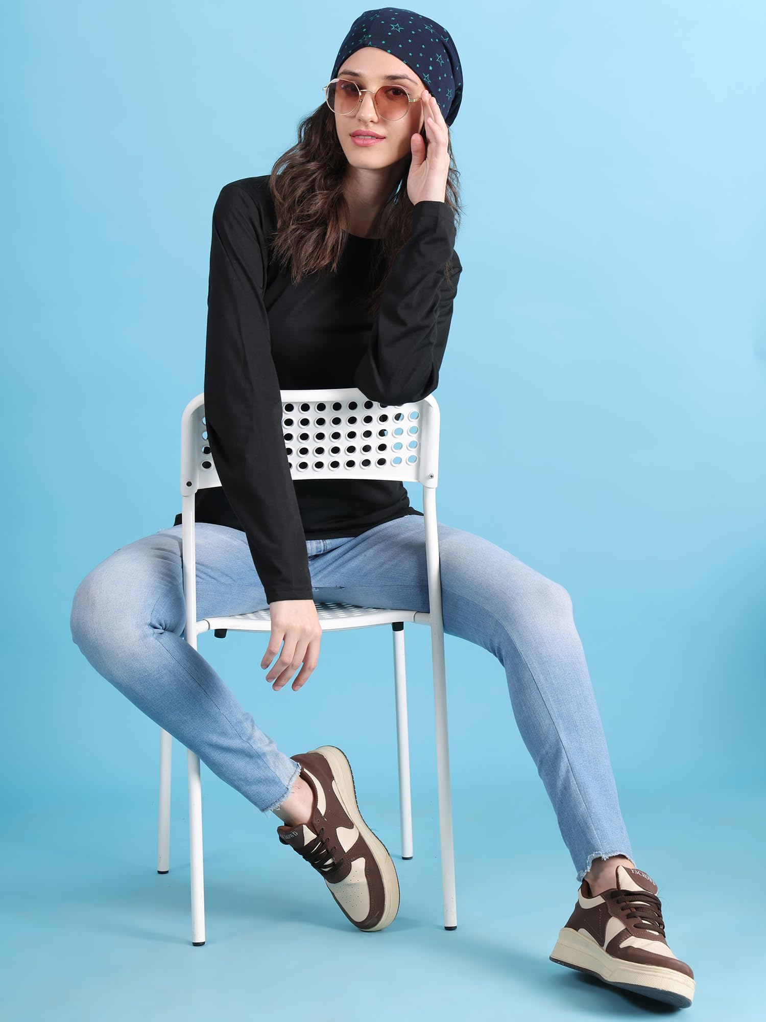 Mack Jonney Cotton Regular Fit Navy Women Beanie Cap(Pack of 1)-VIMAL635811 Free Size - Image 3