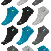 SWAGR 12 Pairs Solid Cotton Ankle Length Socks for Men Women, Pack of 12., Assorted