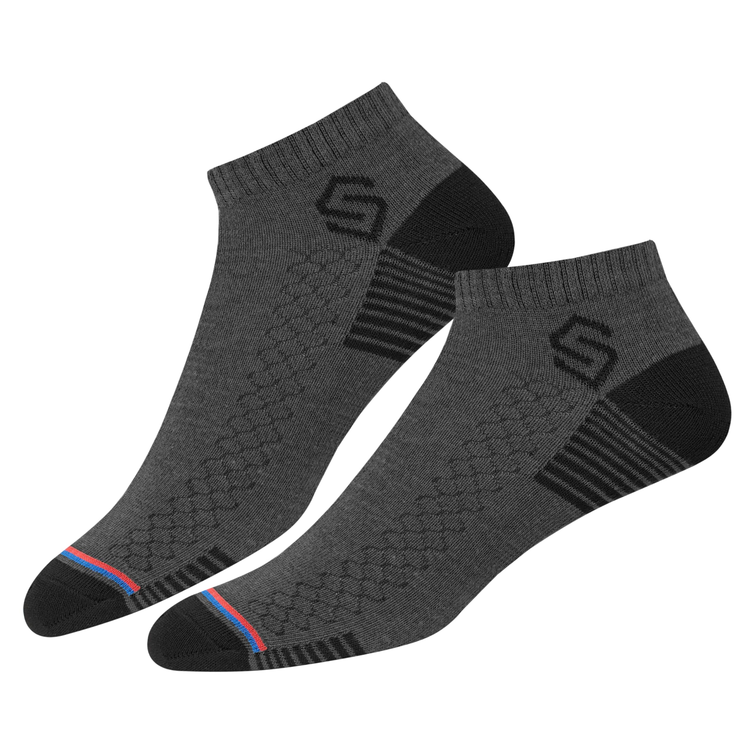 SWAGR 12 Pairs Sports Cotton Ankle Length Socks for Men, Pack of 12., Assorted - Image 4