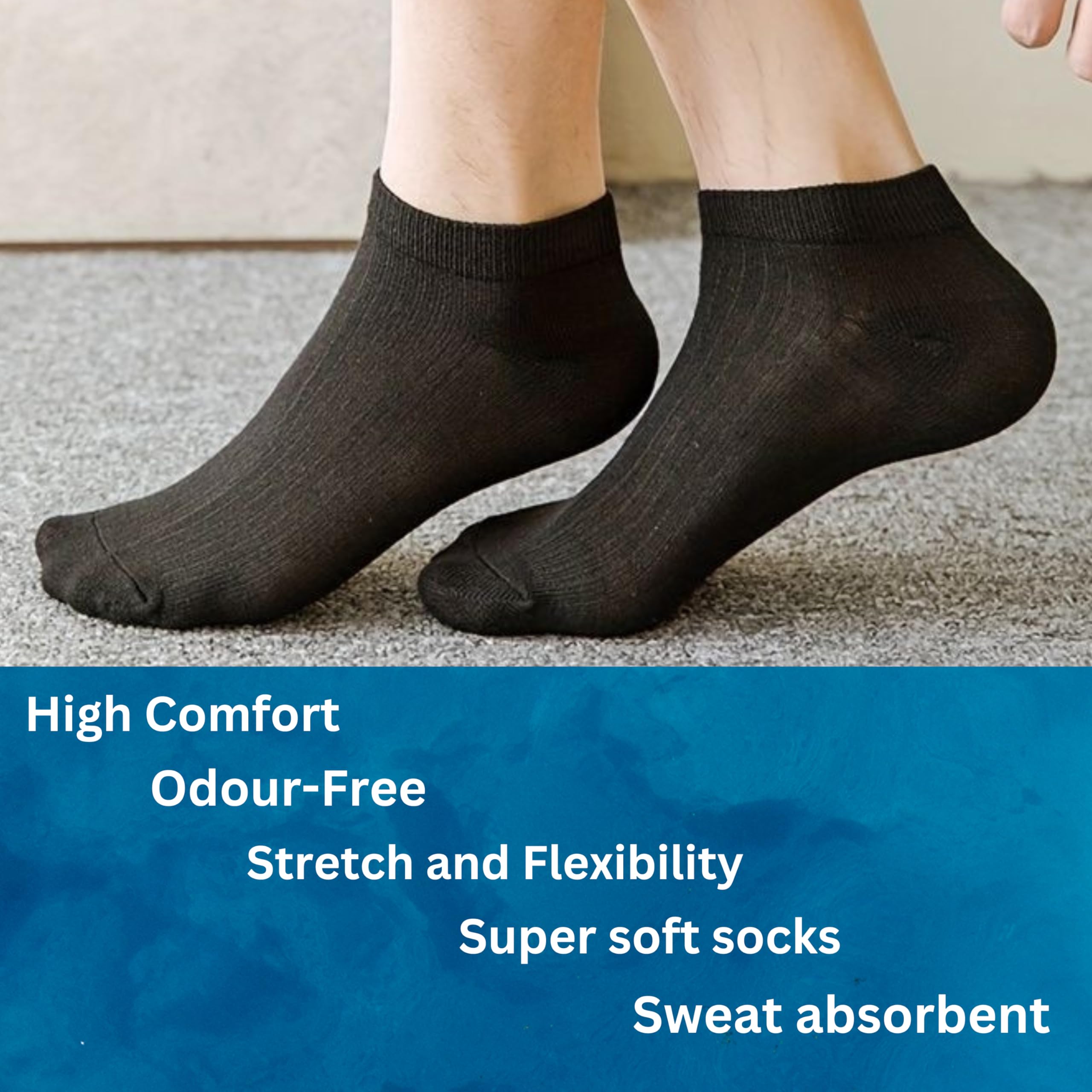 FABLOID Men & Women Solid 5 Pairs Multicolor Polycotton Free Size Ankle Length Socks (Pack of 5) - Image 9