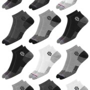 SWAGR 12 Pairs Sports Cotton Ankle Length Socks for Men, Pack of 12., Assorted
