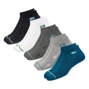 SWAGR Polyester 5 Pairs Solid Ankle Length Socks For Men & Women, Multicolor, Pack Of 5, Free Size