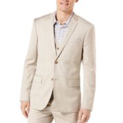 Men's Texture PVL Suit Jacket, Natural Linen, Large/42