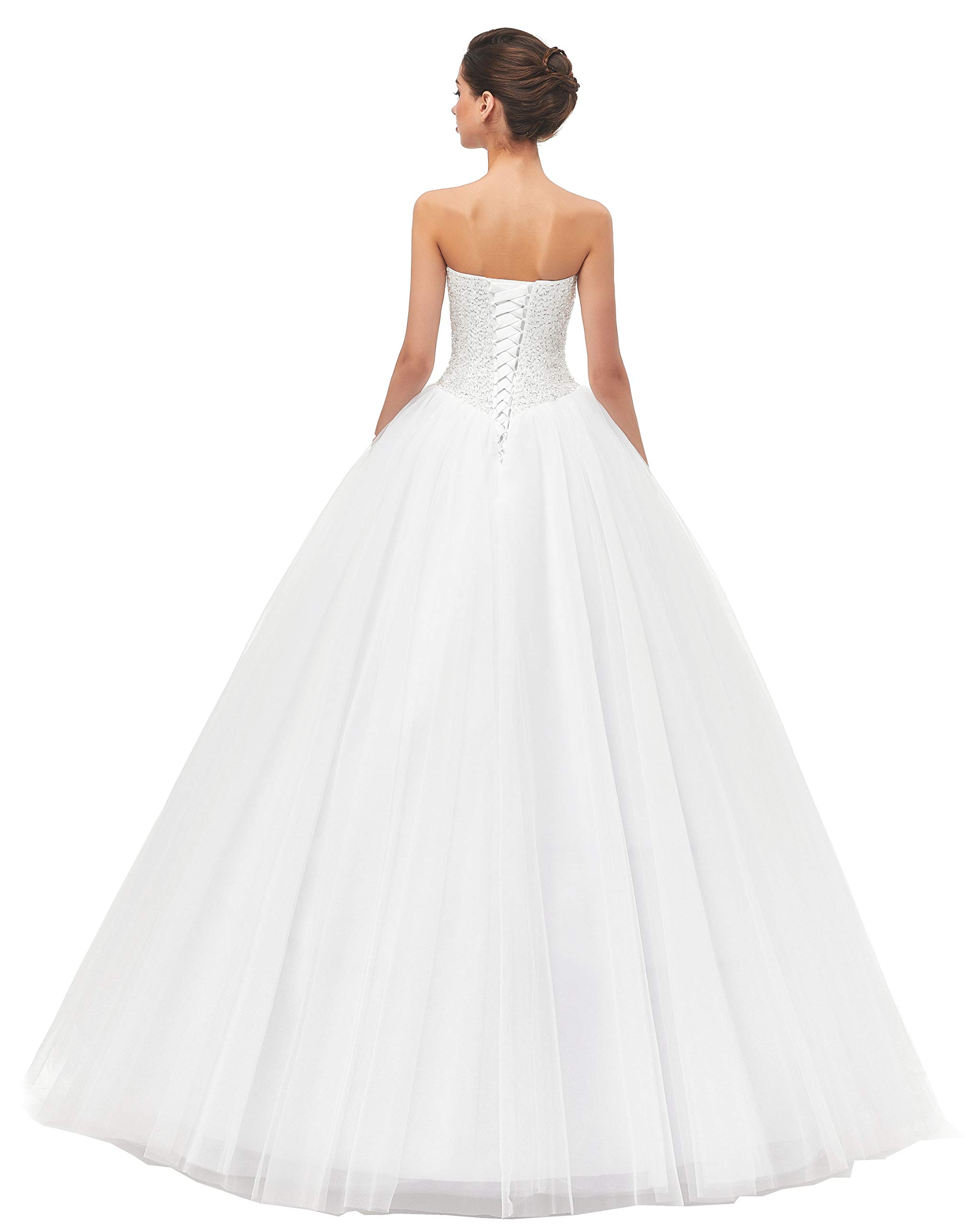 Women's Ball Gown Bridal Wedding Dresses, Ivory, 18 Plus - Image 4