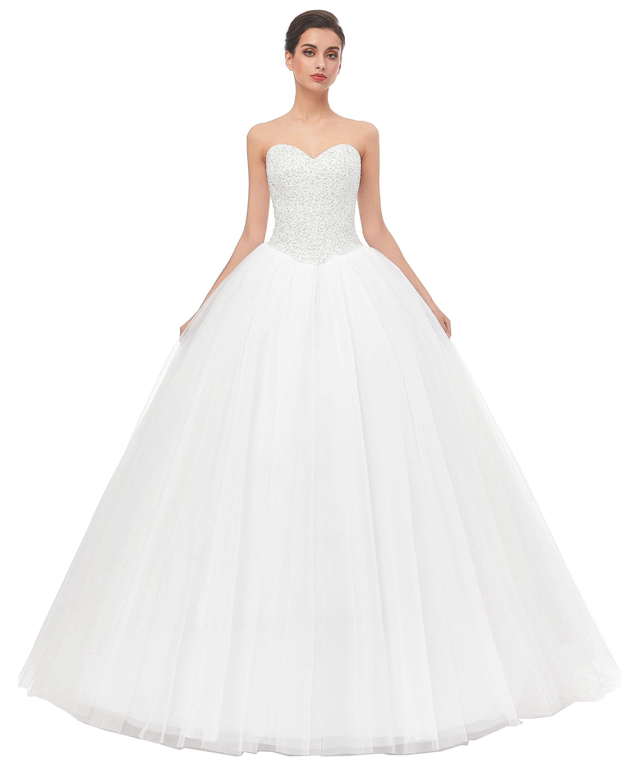 Women's Ball Gown Bridal Wedding Dresses, Ivory, 18 Plus