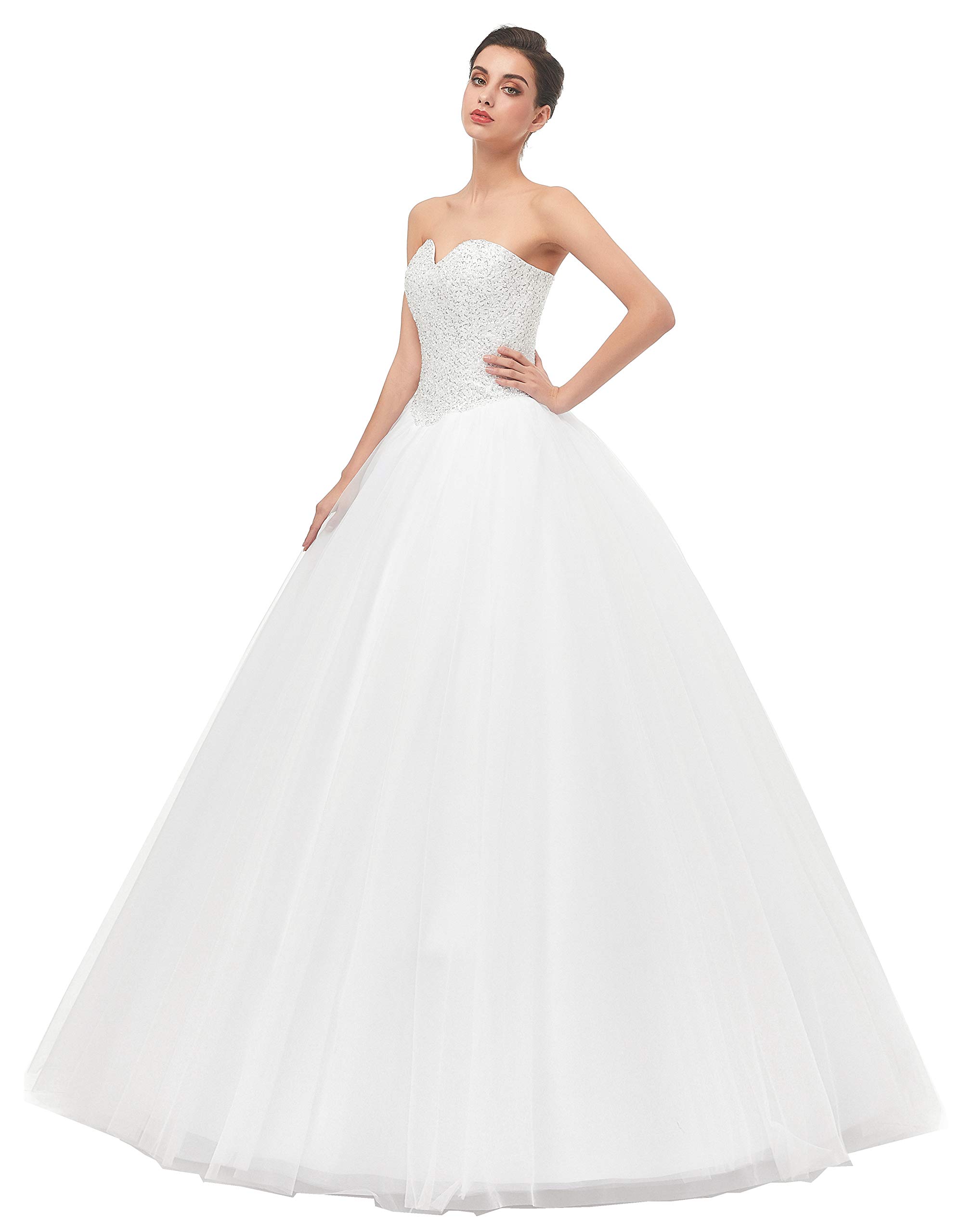 Women's Ball Gown Bridal Wedding Dresses, Ivory, 18 Plus - Image 3