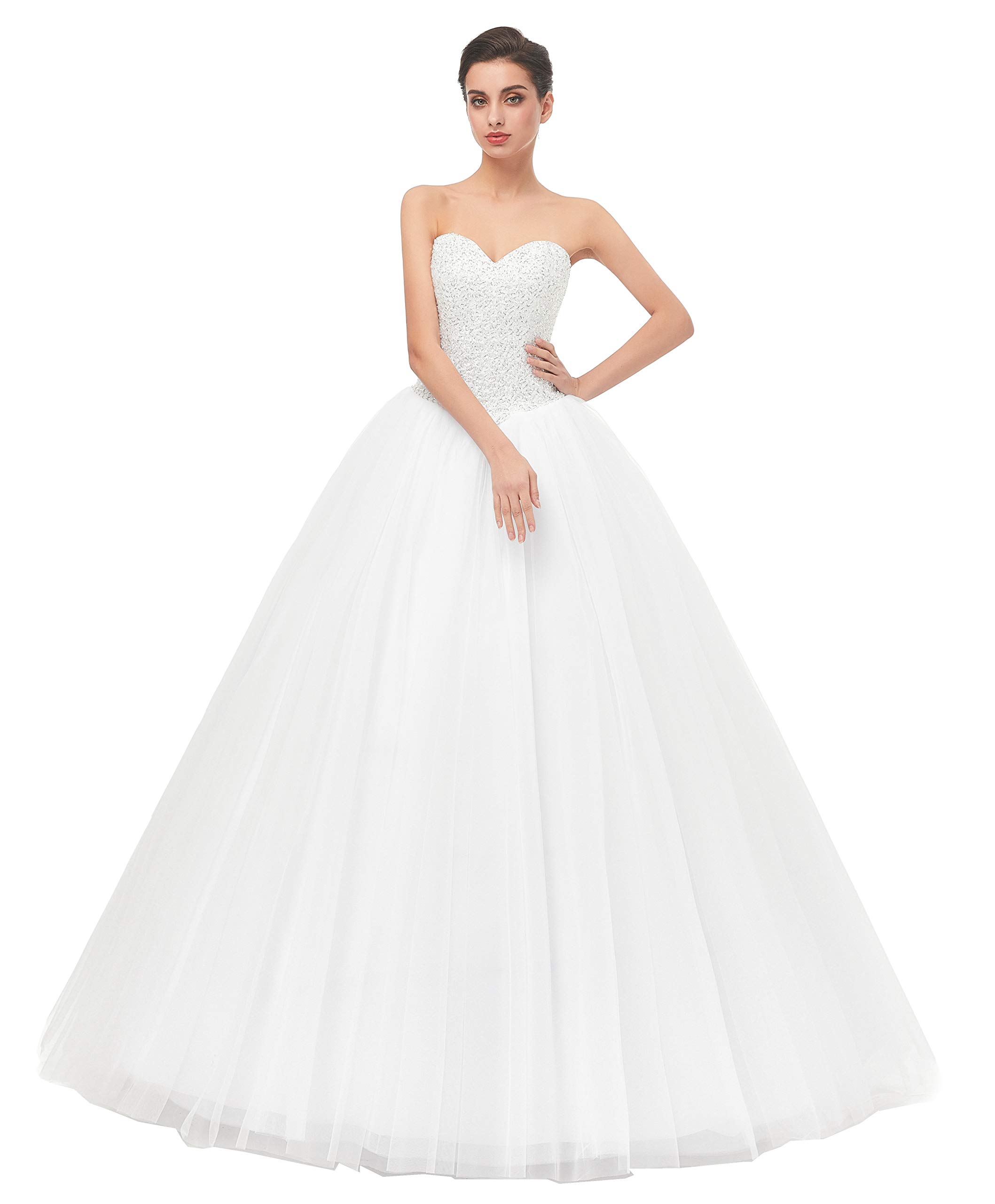Women's Ball Gown Bridal Wedding Dresses, Ivory, 18 Plus - Image 2