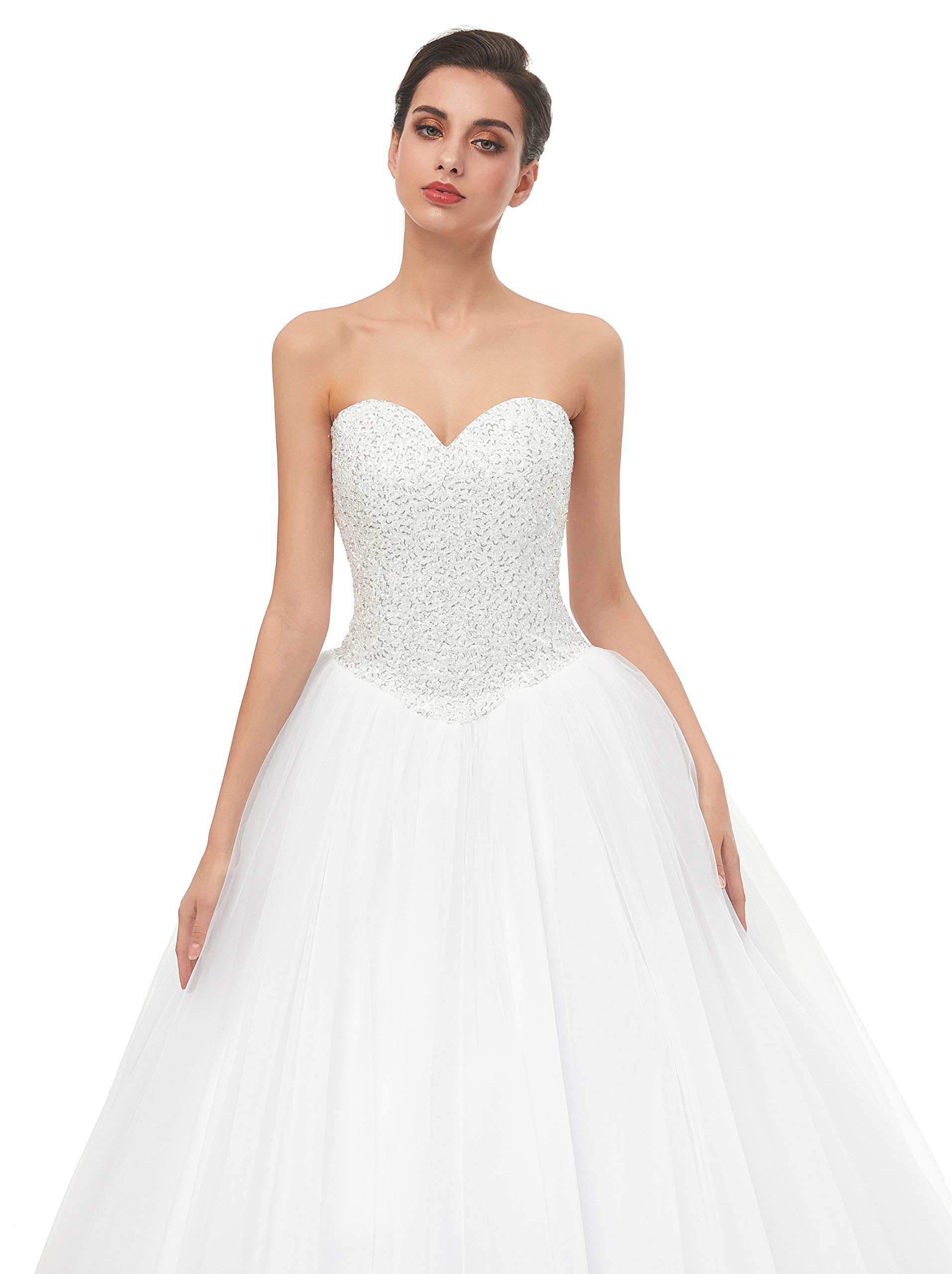 Women's Ball Gown Bridal Wedding Dresses, Ivory, 18 Plus - Image 5